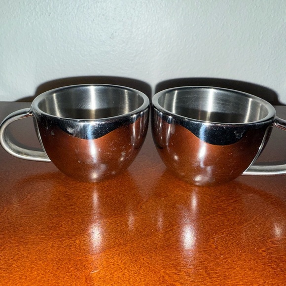 Crate and Barrel Stainless Steel Espresso Mug Set - Picture 4 of 4